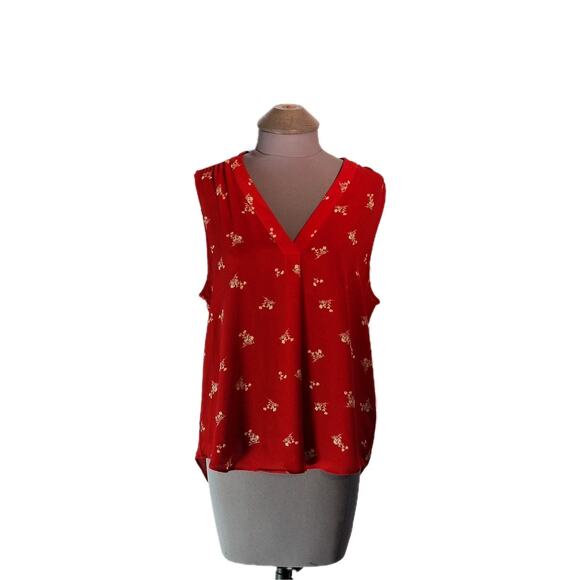 Vince Camuto Size L Sleeveless V Neck Blouse - Picture 1 of 8